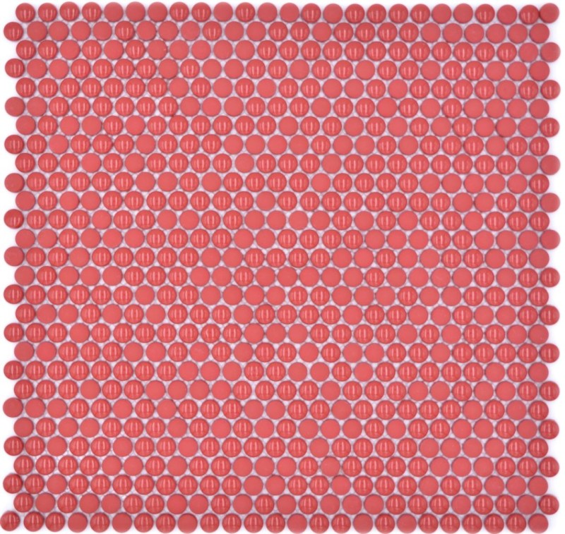 Glass mosaic Button mosaic red glossy matt Shower floor Shower screen Bathtub cladding