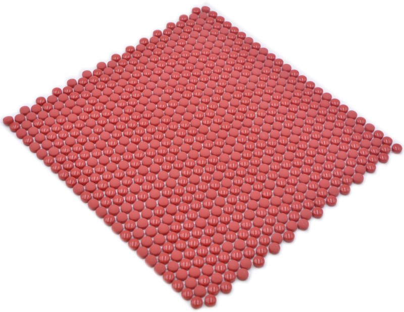 Glass mosaic Button mosaic red glossy matt Shower floor Shower screen Bathtub cladding