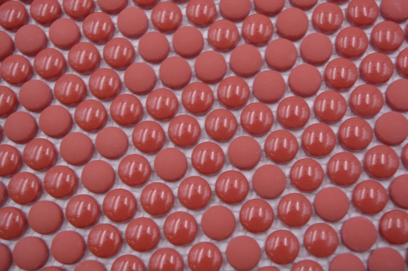 Glass mosaic Button mosaic red glossy matt Shower floor Shower screen Bathtub cladding