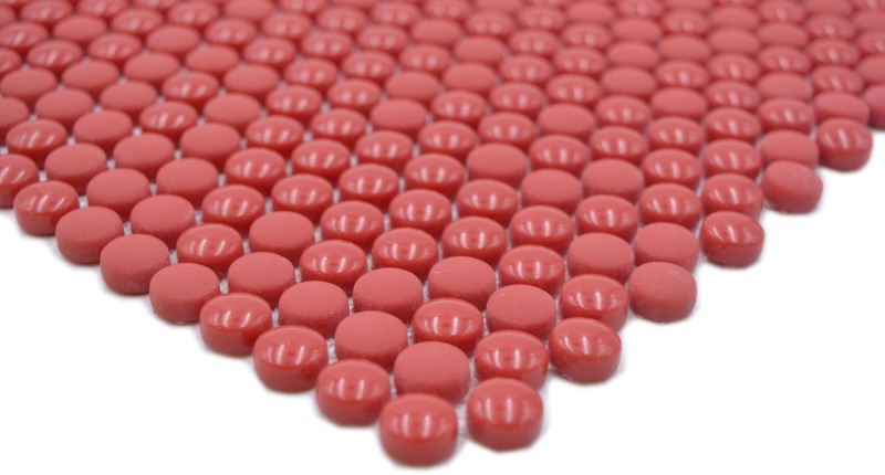 Glass mosaic Button mosaic red glossy matt Shower floor Shower screen Bathtub cladding