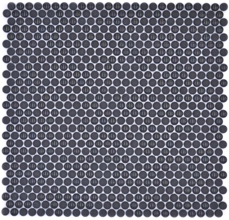 Glass mosaic Button mosaic black glossy matt Shower floor Shower screen Bathtub cladding