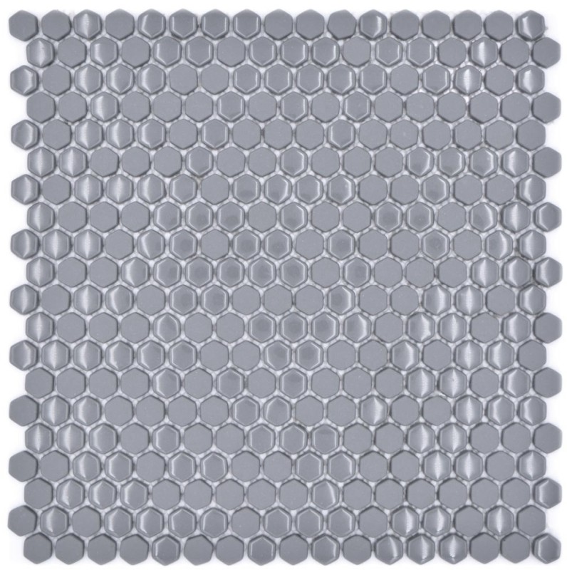 Glass mosaic hexagonal hexagon tiles gray glossy matt mosaic tile wall tile backsplash kitchen bathroom