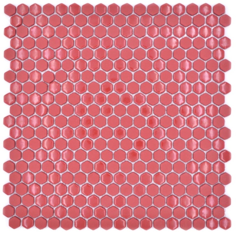 Glass mosaic hexagon red hexagonal hexagonal mosaic glossy matt mosaic tile wall tile backsplash kitchen bathroom