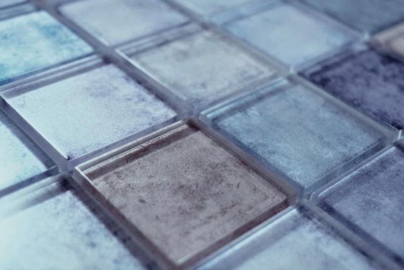 Glass mosaic mosaic tiles pastel blue violet cream iridescent wall tile backsplash kitchen bathroom