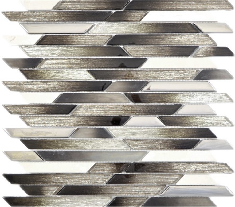 Glass mosaic rods marble mosaic beige brown mosaic tiles wall tile backsplash kitchen bathroom MOS86-1112