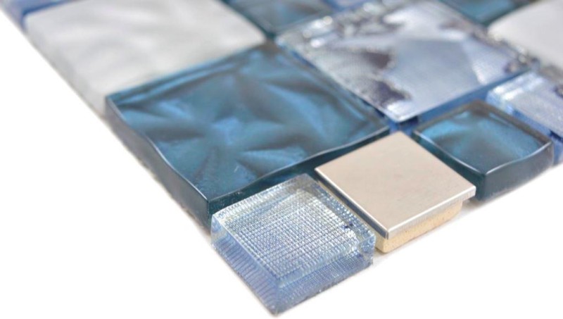 Glass mosaic mosaic tiles steel gray anthracite blue wall tile backsplash kitchen bathroom