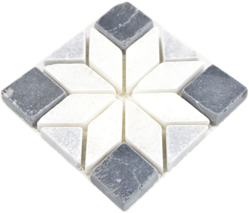 Mini natural stone inlay travertine decor marble white light gray anthracite floor sauna wall bathroom kitchen WC - MOSDEKO13