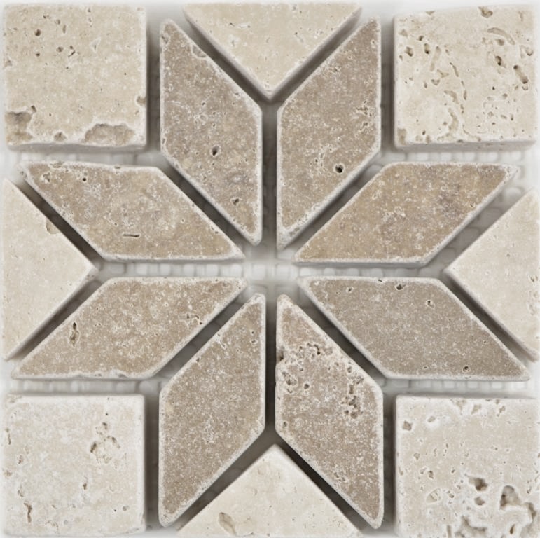 Mini natural stone inlay travertine decor beige ivory walnut brown wall kitchen bathroom toilet sauna floor - MOSDEKO25