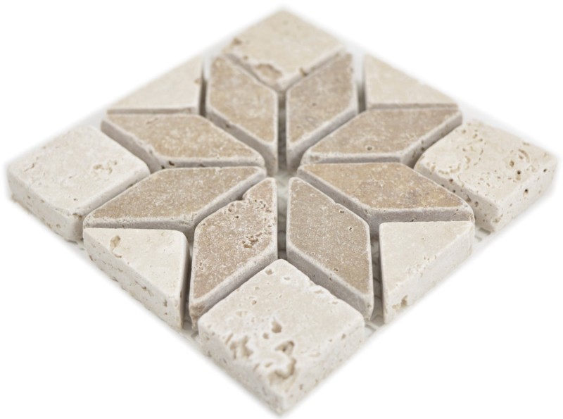 Mini natural stone inlay travertine decor beige ivory walnut brown wall kitchen bathroom toilet sauna floor - MOSDEKO25