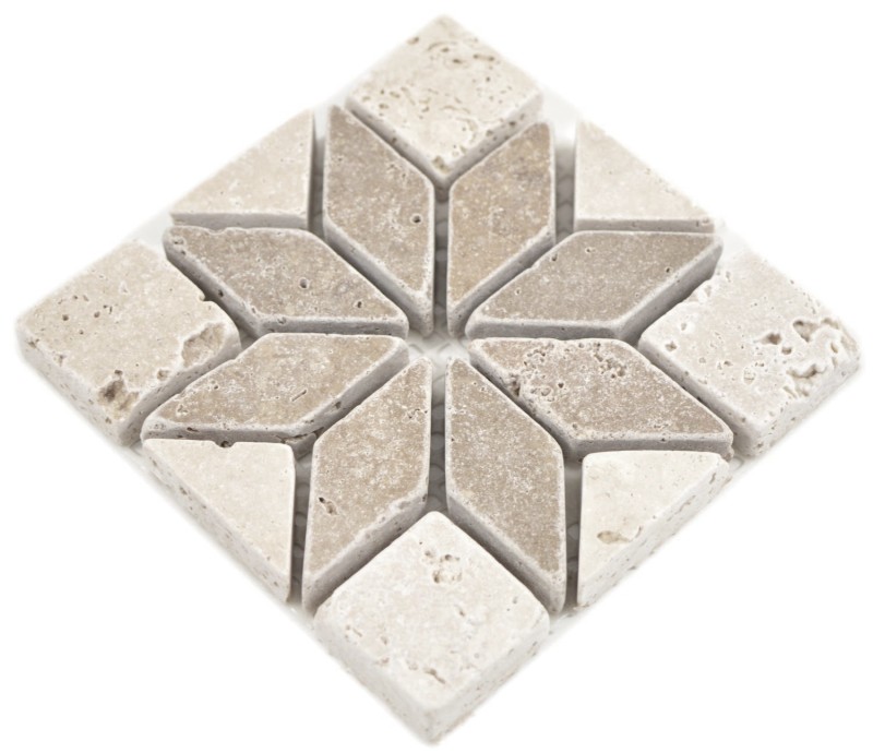 Mini natural stone inlay travertine decor beige ivory walnut brown wall kitchen bathroom toilet sauna floor - MOSDEKO25