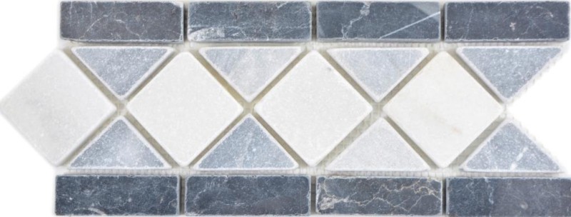 Natural stone border border gray white anthracite travertine border bathroom wall floor kitchen sauna living room - MOSBor-0226
