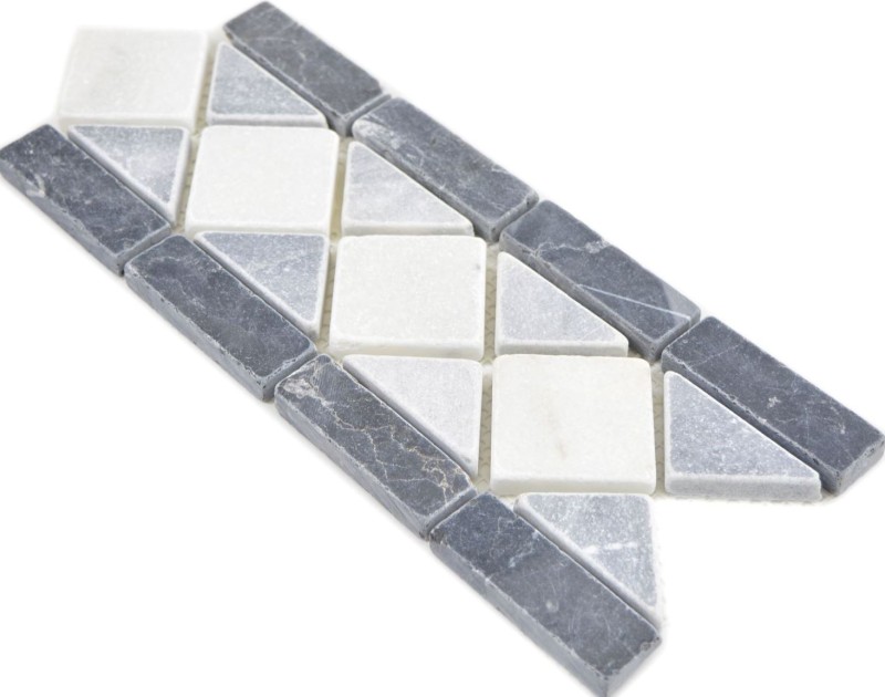 Natural stone border border gray white anthracite travertine border bathroom wall floor kitchen sauna living room - MOSBor-0226