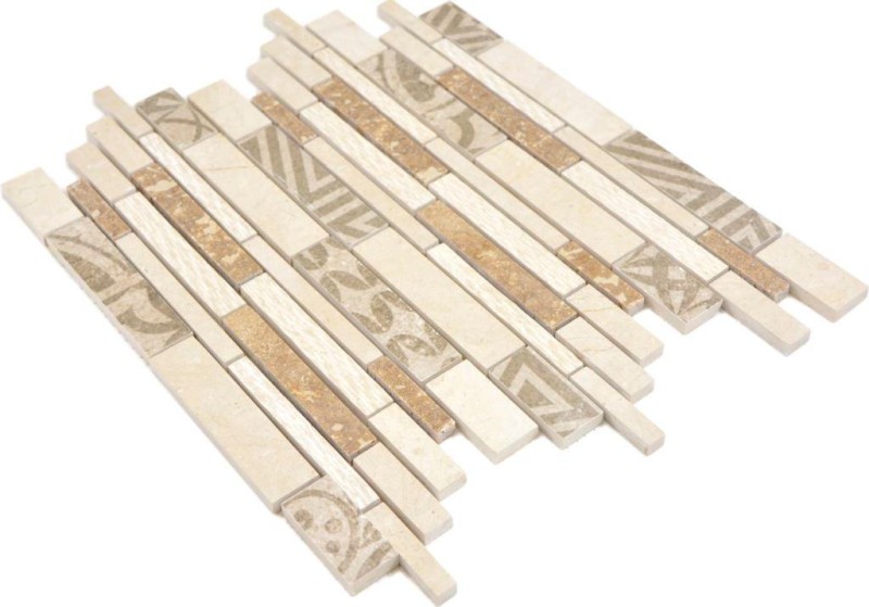 Marble mosaic tile ceramic mosaic beige cream wall tile backsplash bathroom - MOS180-B0327B