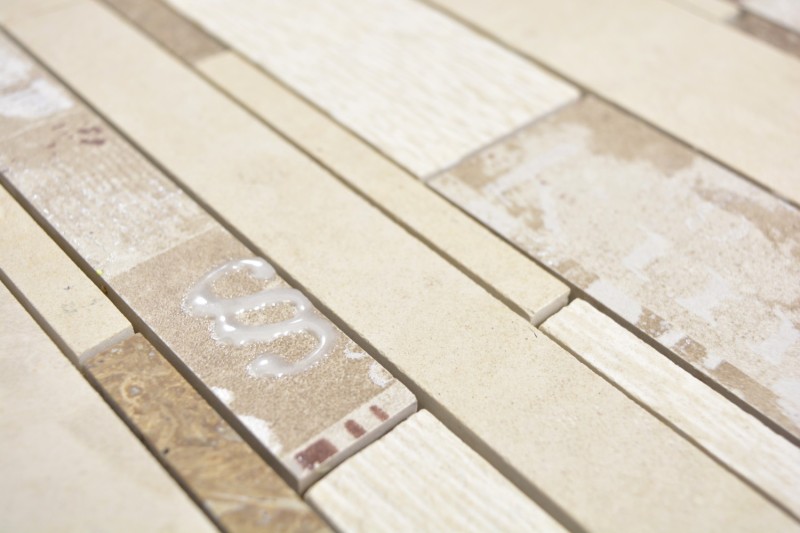 Marble mosaic tile ceramic mosaic beige brown wall tile backsplash bathroom - MOS180-B03STB
