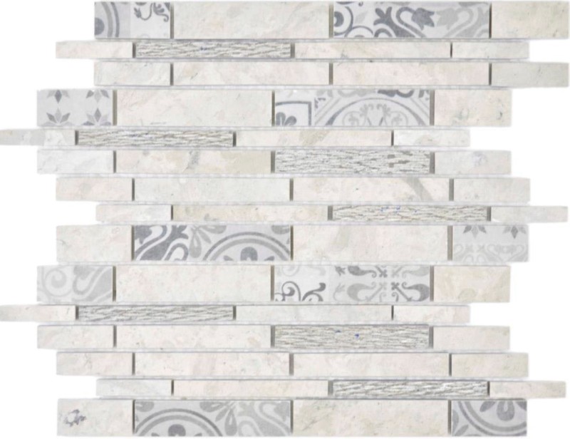 Marble mosaic tile ceramic mosaic gray cream wall tile backsplash - MOS180-C0727G