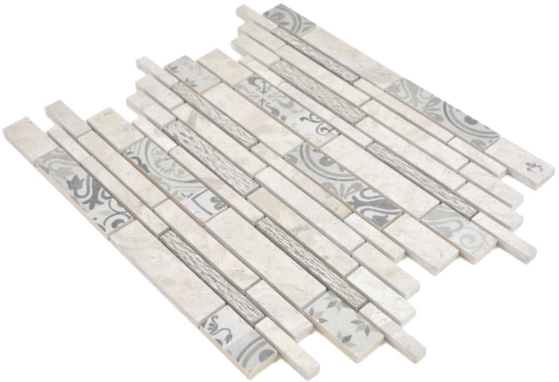 Marble mosaic tile ceramic mosaic gray cream wall tile backsplash - MOS180-C0727G
