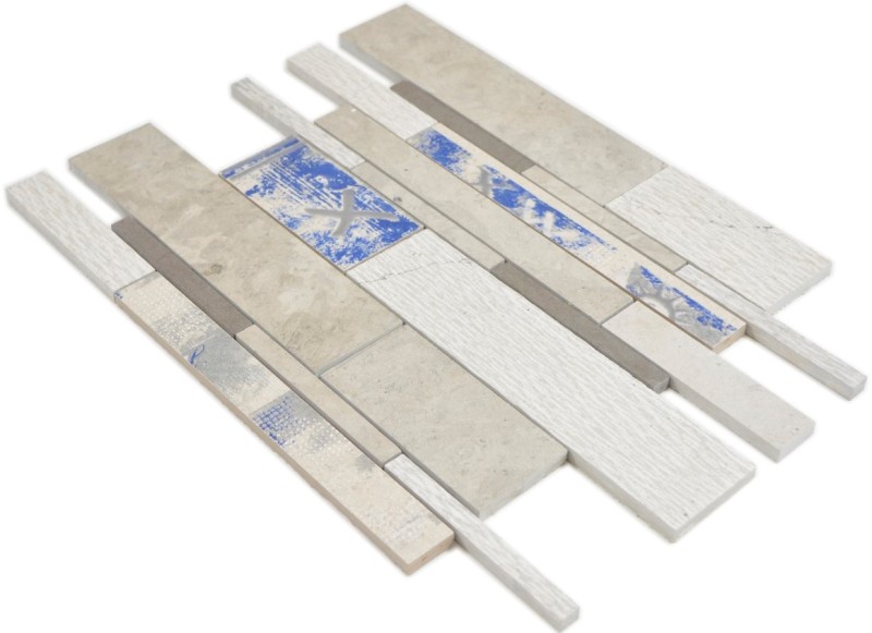 Marble mosaic tile ceramic mosaic tile rods gray cream kitchen wall tile backsplash shower wall floor - MOS180-D09STG