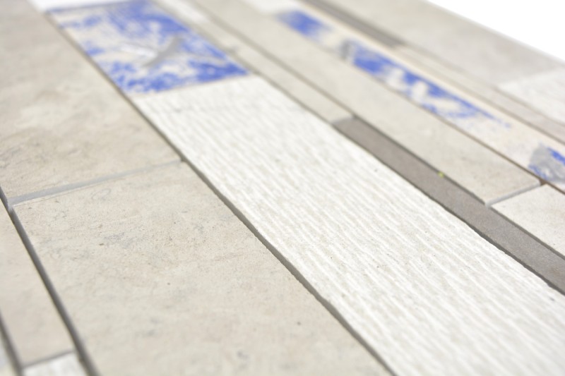 Marble mosaic tile ceramic mosaic tile rods gray cream kitchen wall tile backsplash shower wall floor - MOS180-D09STG
