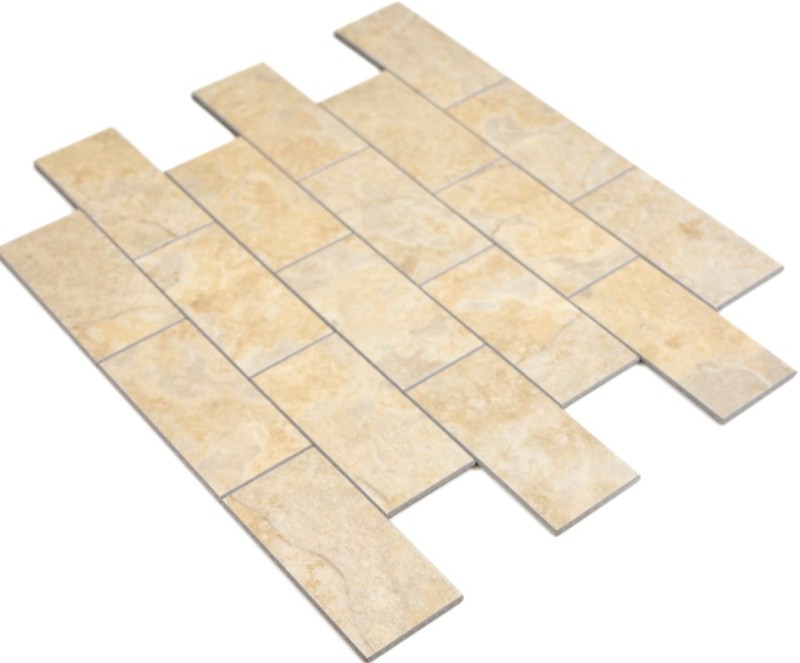self-adhesive vinyl mosaic stone look beige subway mosaic tile wall tile backsplash kitchen bathroom MOS200-4LB