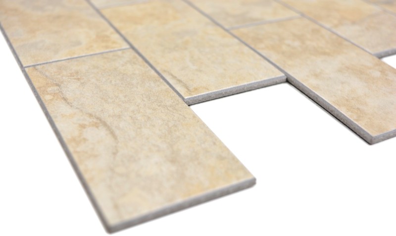 self-adhesive vinyl mosaic stone look beige subway mosaic tile wall tile backsplash kitchen bathroom MOS200-4LB