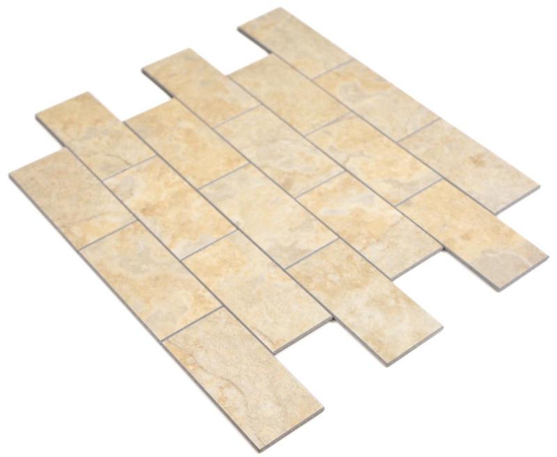 self-adhesive vinyl mosaic stone look beige subway mosaic tile wall tile backsplash kitchen bathroom MOS200-4LB