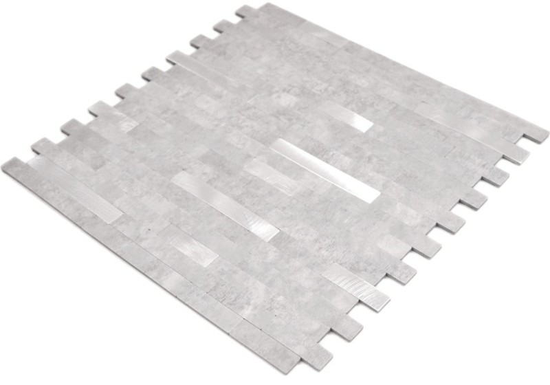 self-adhesive vinyl mosaic sticks stone look quartz cement gray silver tile backsplash kitchen wall MOS200-4GS