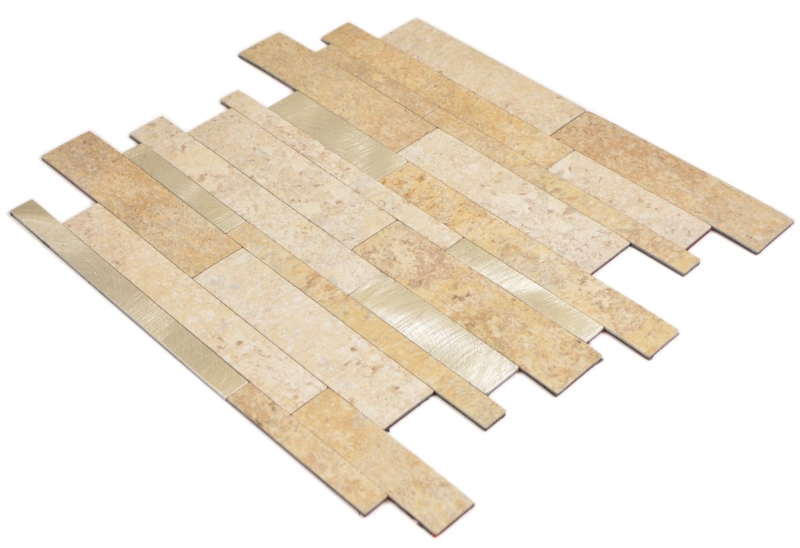 Composite vinyl stone look Limestone brown/gold mosaic tile wall tile backsplash kitchen bathroom MOS200-36LBG_f