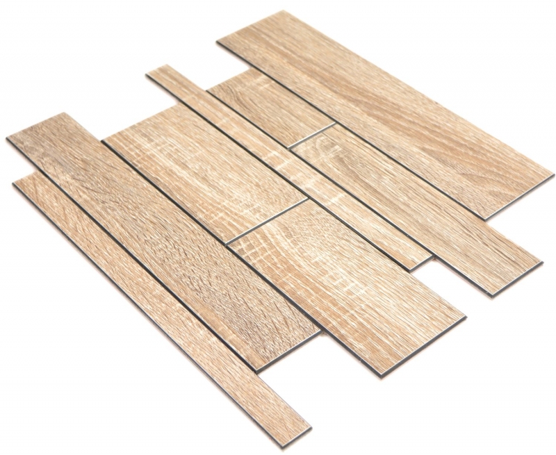 Wall panels self-adhesive wood look brown gray kitchen splashback tile back MOS200-57WGS_f