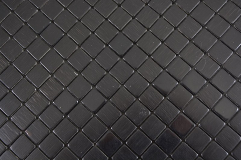 self-adhesive metal look aluminum black matt/glossy brushed tile backsplash kitchen wall MOS200-L1B