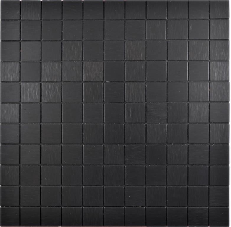 self-adhesive mosaic tile metal aluminum black anthracite matt brushed tile backsplash kitchen backsplash MOS200-L3B