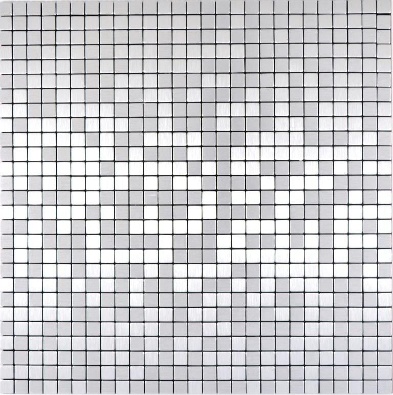 self-adhesive mosaic tile metal aluminum silver matt brushed tile backsplash kitchen backsplash MOS200-L5S