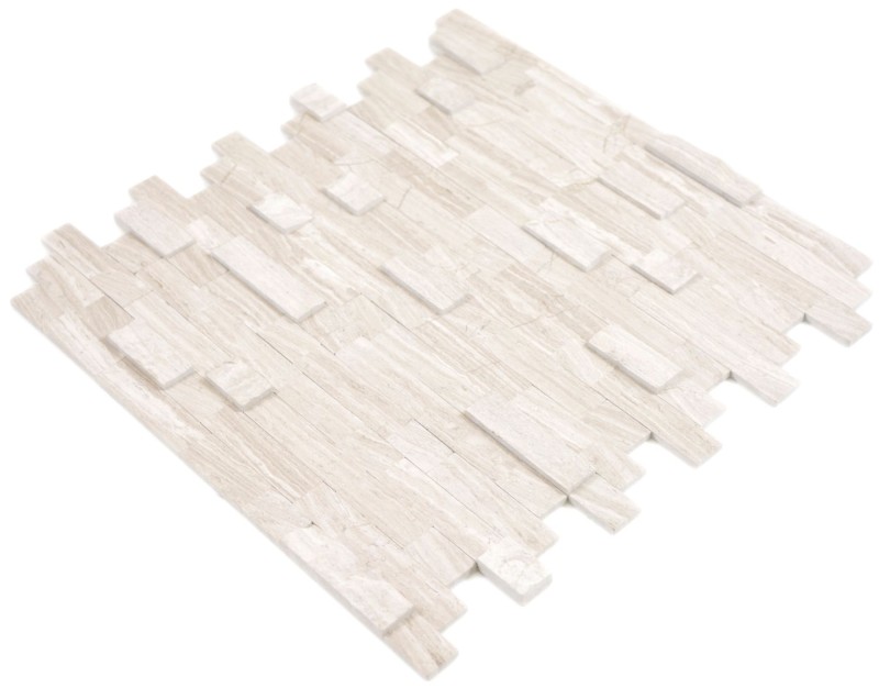 self-adhesive composite mosaic sticks natural stone Traverin beige tile backsplash kitchen wall optics MOS200-M02