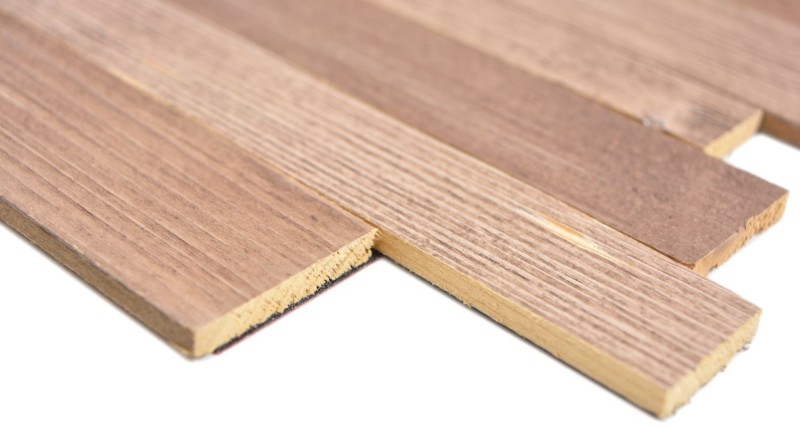 self-adhesive real wood panels composite beige brown HSC wooden wall tile backsplash kitchen splashback MOS170-PW1