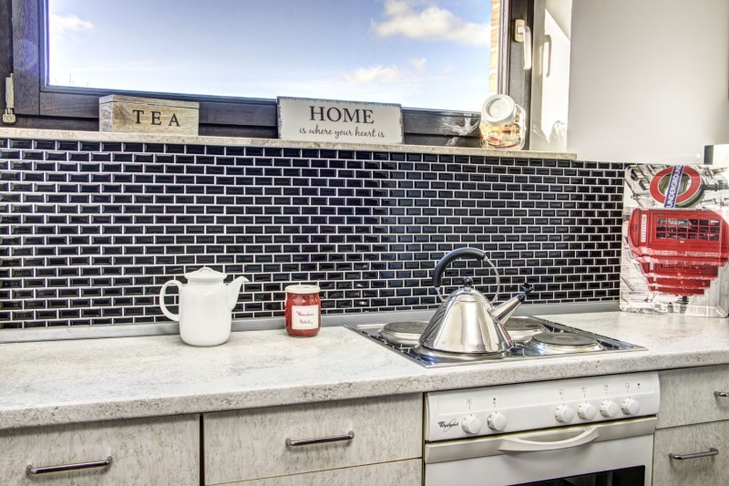 Hand sample Mini Metro Subway mosaic tile ceramic black backsplash kitchen MOS26-0302_m