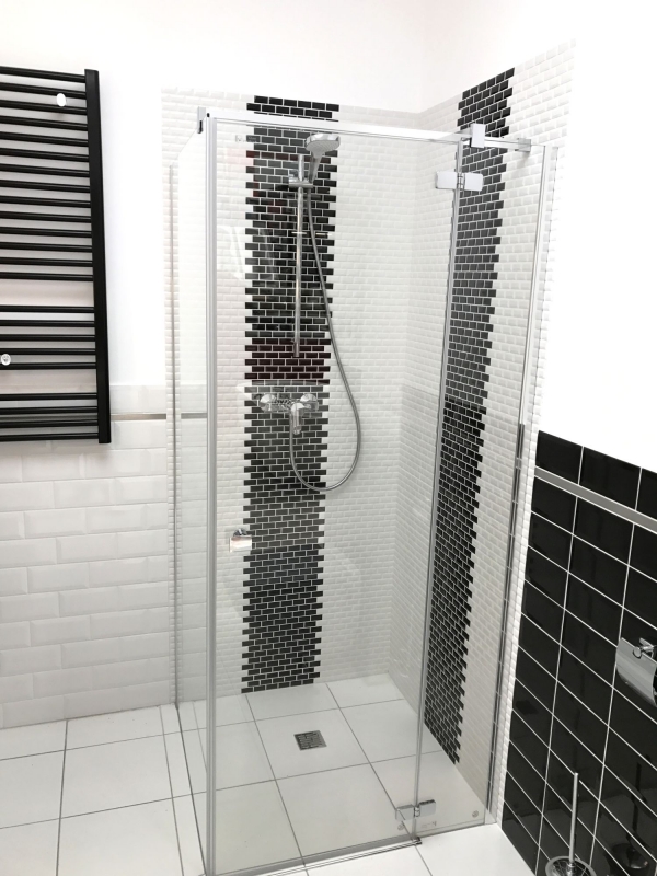 Hand sample Mini Metro Subway mosaic tile ceramic black backsplash kitchen MOS26-0302_m