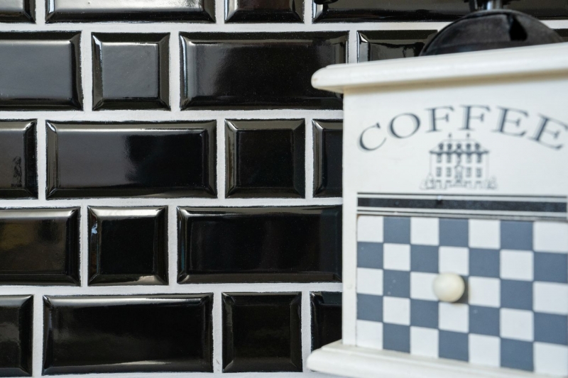 Hand sample Metro Subway mosaic tile ceramic black tile backsplash kitchen MOS26WM-0301_m
