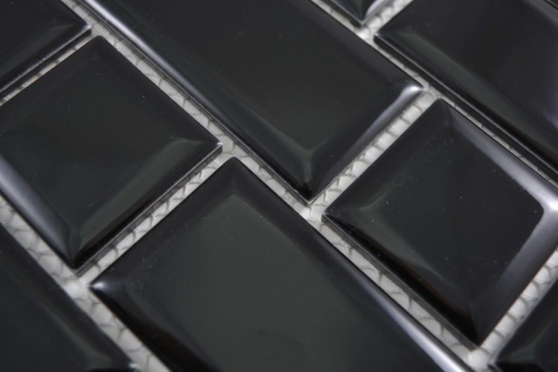 Hand sample Metro Subway mosaic tile ceramic black tile backsplash kitchen MOS26WM-0301_m