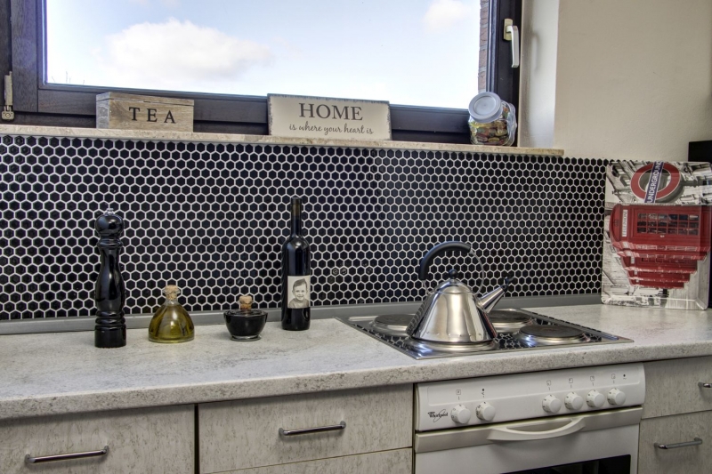 Hand pattern mosaic tile ceramic hexagon black glossy wall tile bathroom tile MOS11A-0302_m