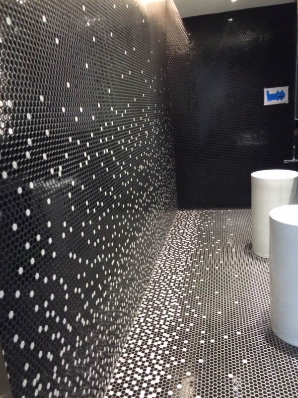 Hand pattern mosaic tile ceramic hexagon black glossy wall tile bathroom tile MOS11A-0302_m