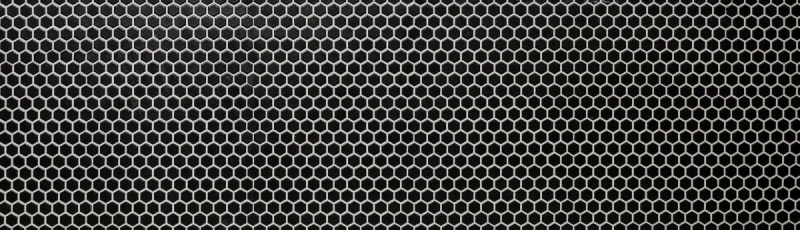 Hand-painted mosaic tile ceramic hexagon black matt shower splashback MOS11A-0311_m