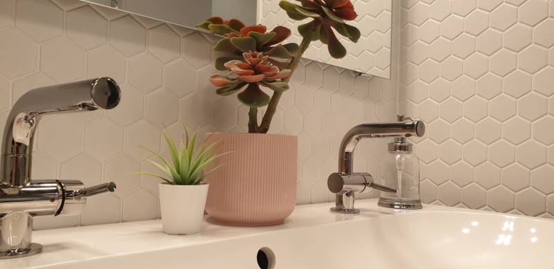 Hand pattern mosaic tile ceramic hexagon white matt wall tile bathroom tile MOS11B-0111_m