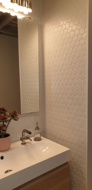 Hand pattern mosaic tile ceramic hexagon white matt wall tile bathroom tile MOS11B-0111_m