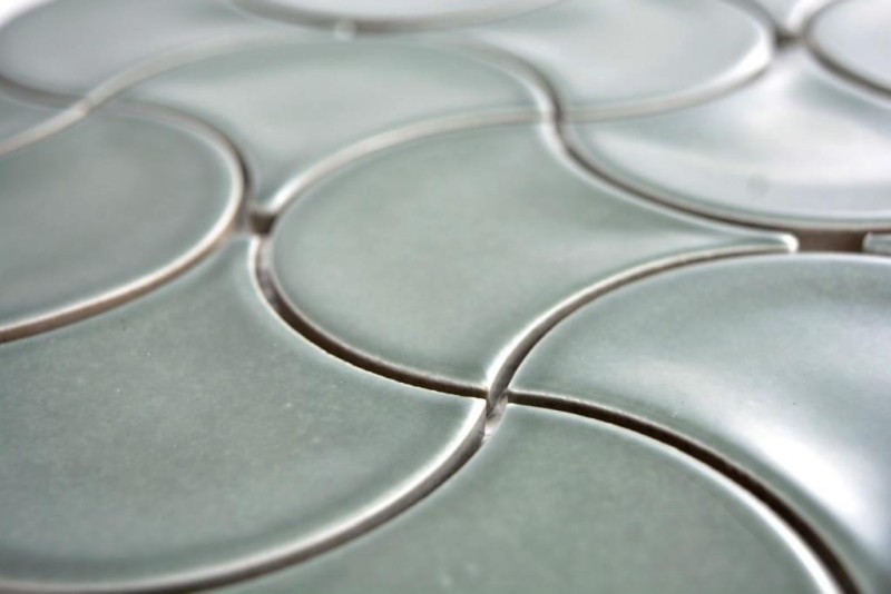 Hand-painted mosaic tile ceramic fan petrol glossy wave wall tile bathroom tile MOS13-FSW18_m