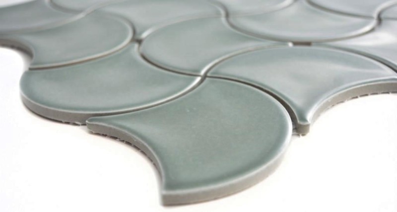 Hand-painted mosaic tile ceramic fan petrol glossy wave wall tile bathroom tile MOS13-FSW18_m