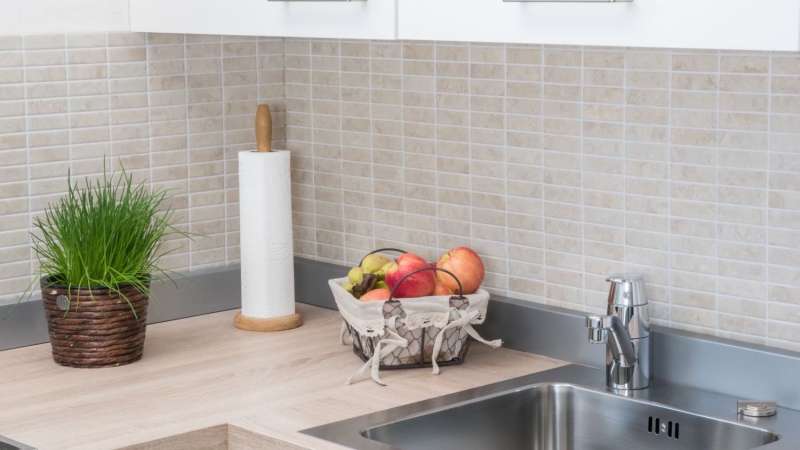 Hand-patterned mosaic tile ceramic rods stone look light beige tile backsplash kitchen MOS24-STSO45_m