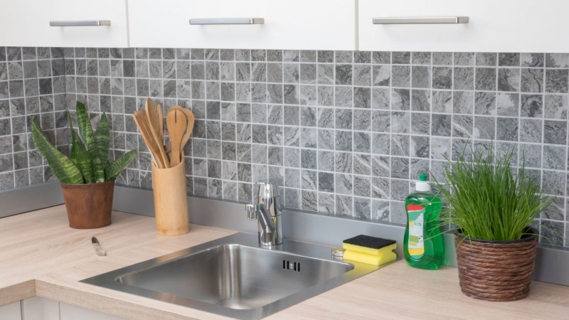 Hand sample mosaic tile natural stone look gray structure bathroom tile backsplash MOS16-HWA4GY_m