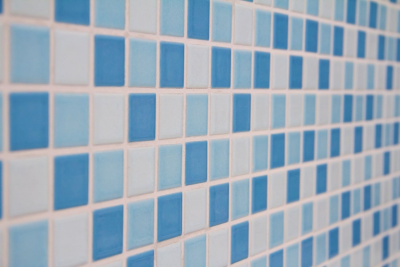 Hand sample swimming pool mosaic mosaic tile ceramic blue white glossy shower wall MOS18-0407_m