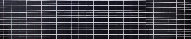 Hand-patterned mosaic tile ceramic rods black glossy shower splashback MOS24-0302_m