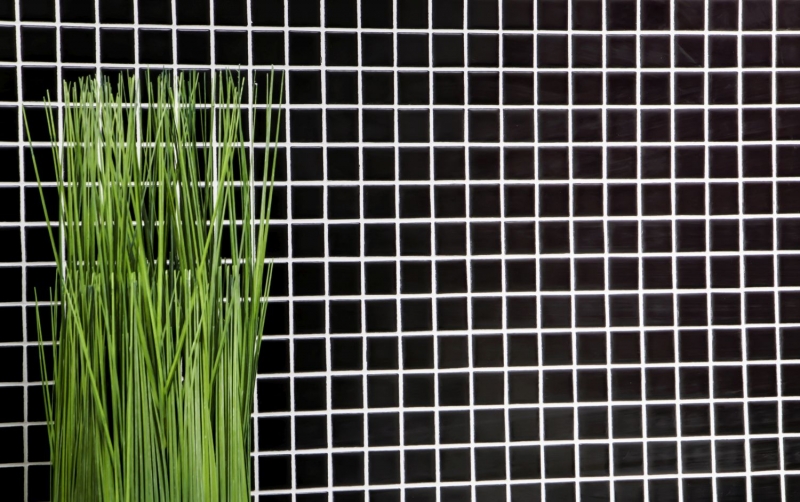 Hand sample mosaic tile ceramic black matt tile backsplash kitchen splashback MOS18D-0311_m