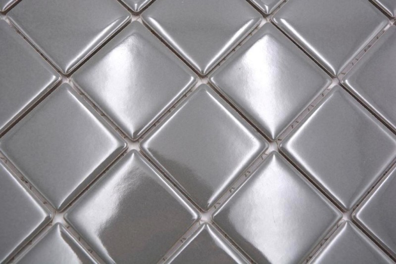Hand-painted mosaic tile ceramic metal gray glossy tile backsplash kitchen wall MOS16B-0204_m